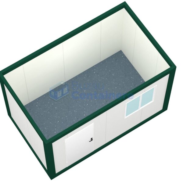 container birou buzau 4metri 1geam verde1