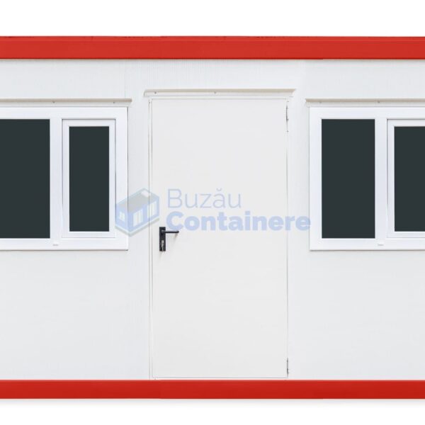 container birou buzau 4metri 2geamuri rosu