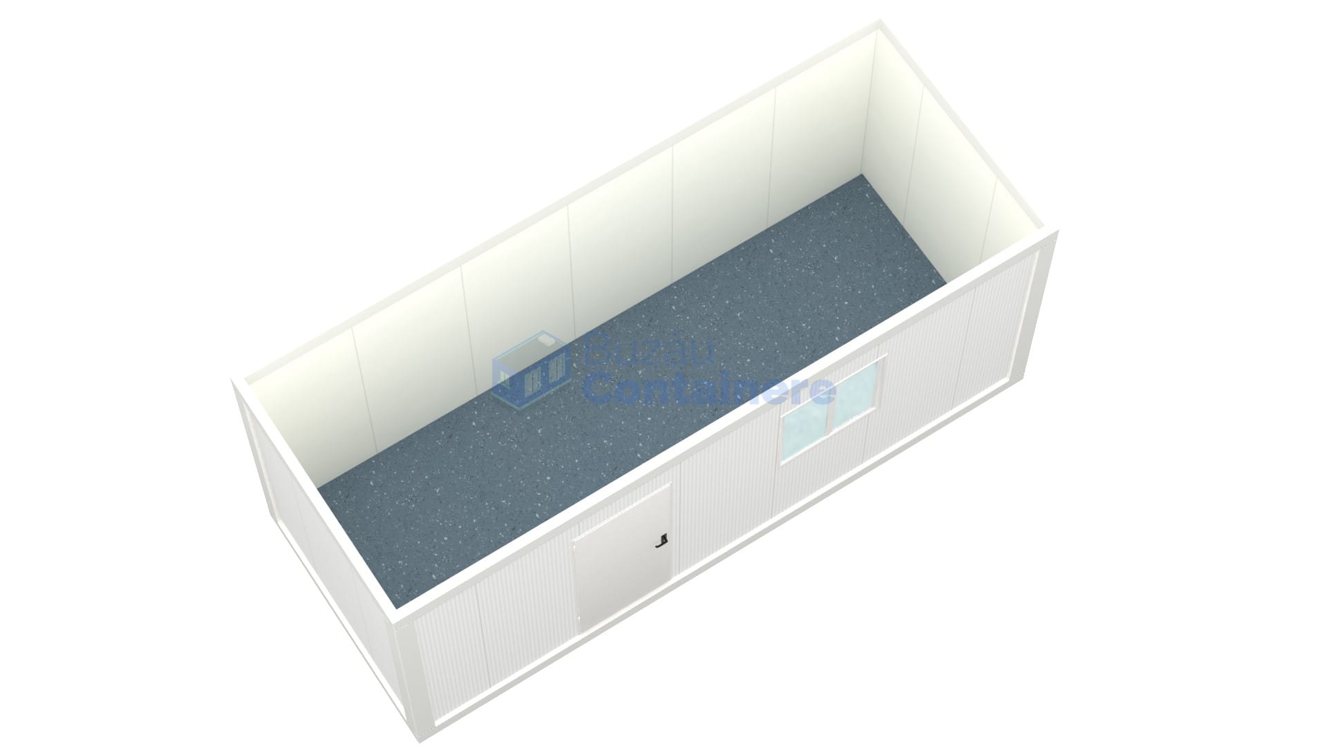 container birou buzau 6metri 1geam alb2