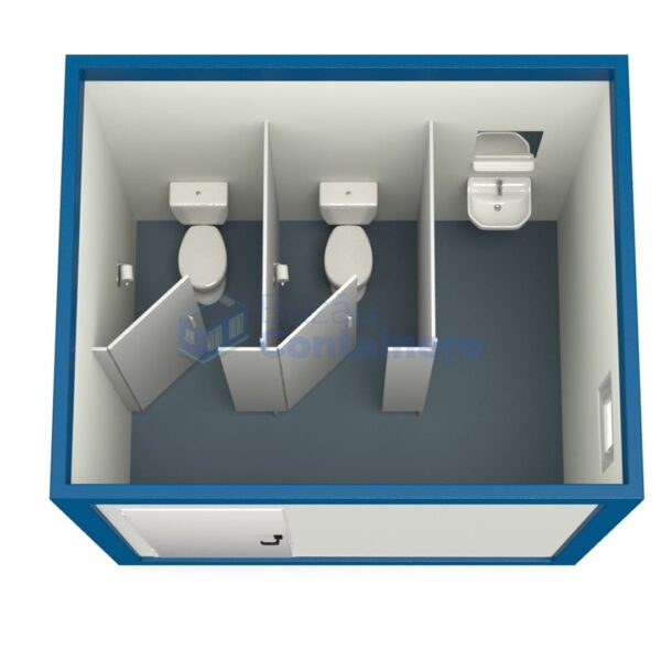 container sanitar buzau 3metri 2wc albastru