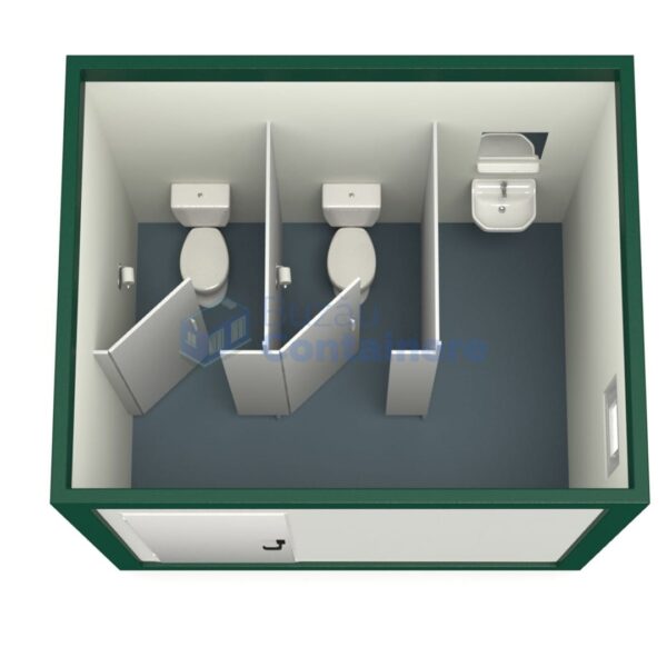 container sanitar buzau 3metri 2wc verde