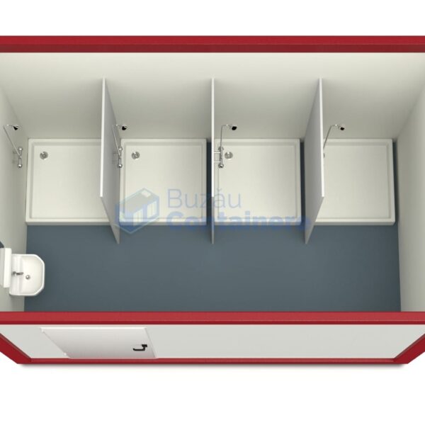 container sanitar buzau 4metri 4dusuri rosu