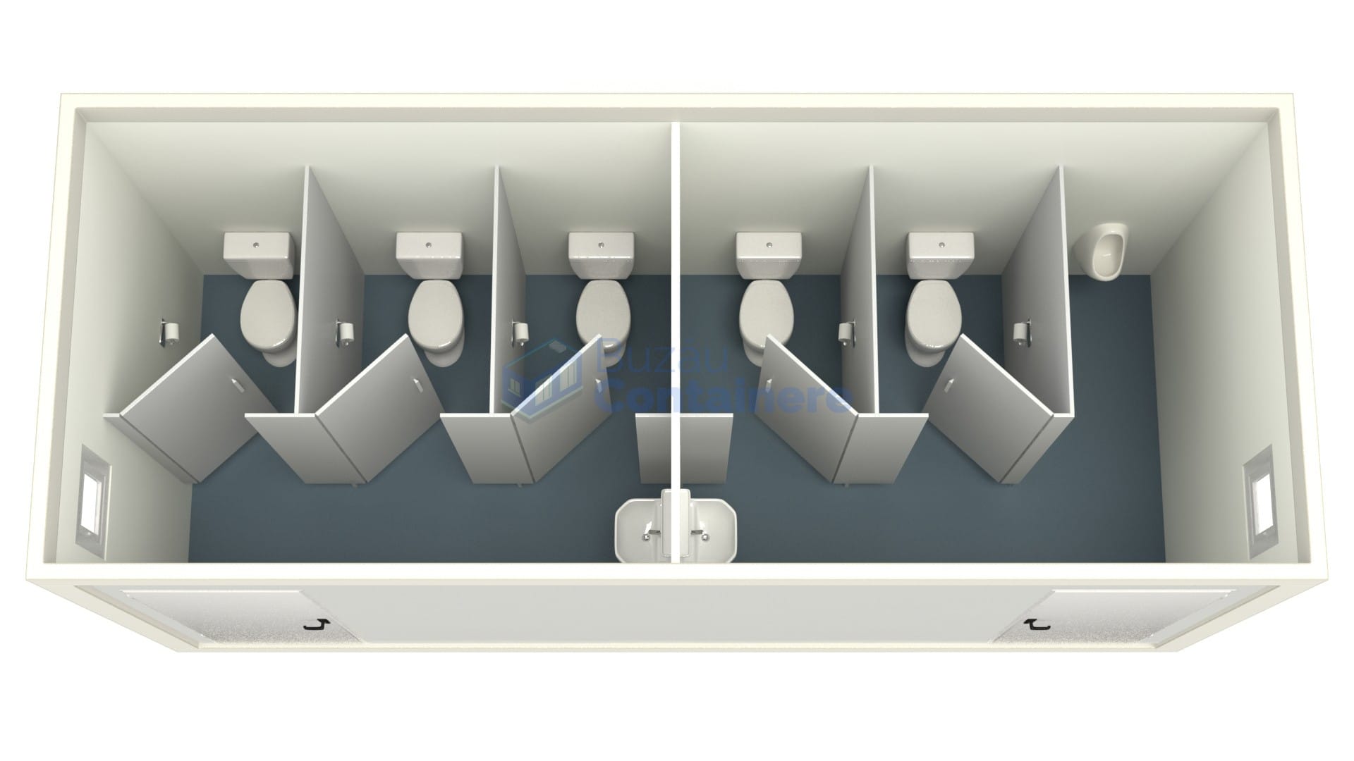 container sanitar buzau 6metri 5wc alb